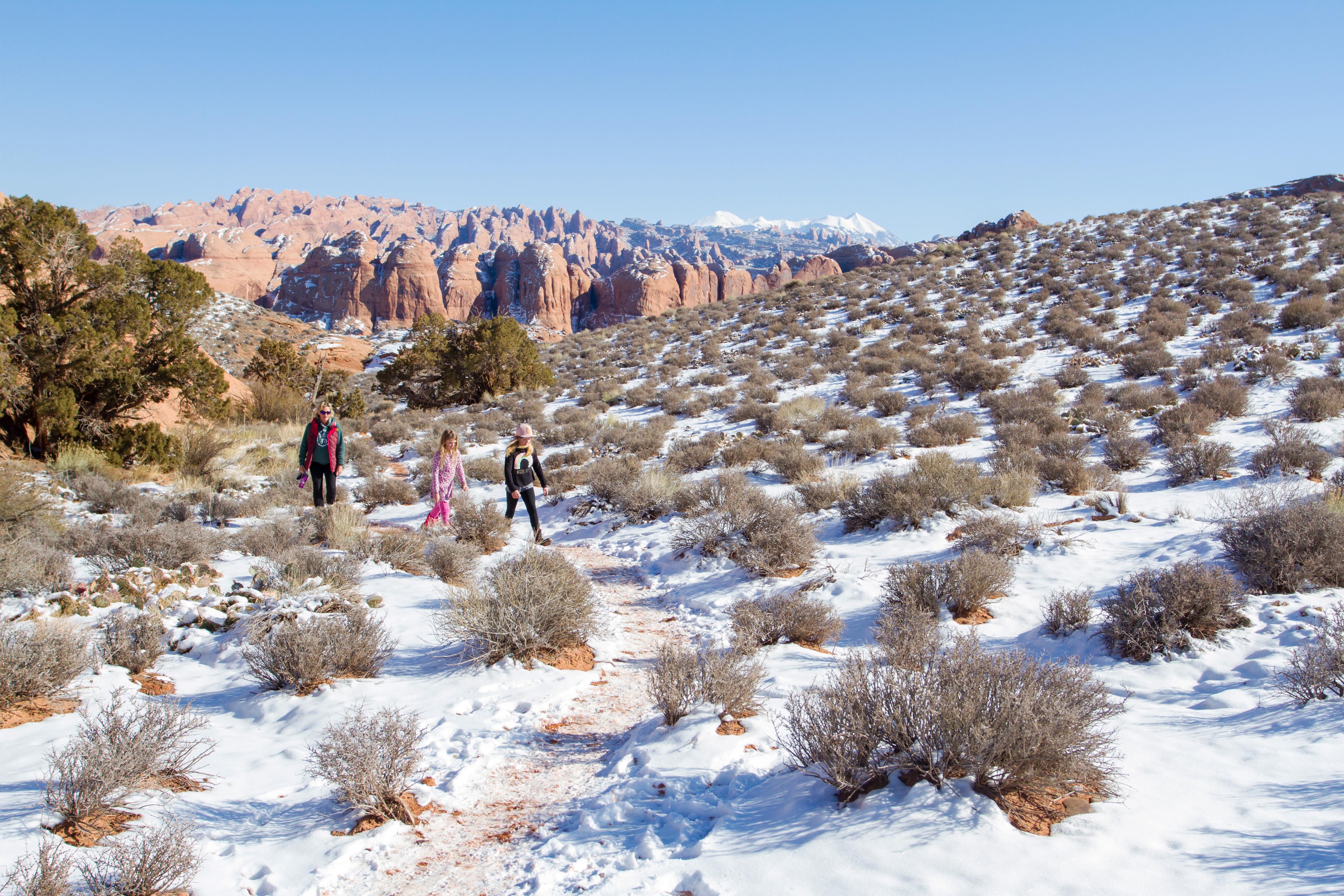 Moab winter hiking 